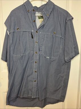 Drake Waterfowl Blue Check Short-Sleeve Button-Down Shirt